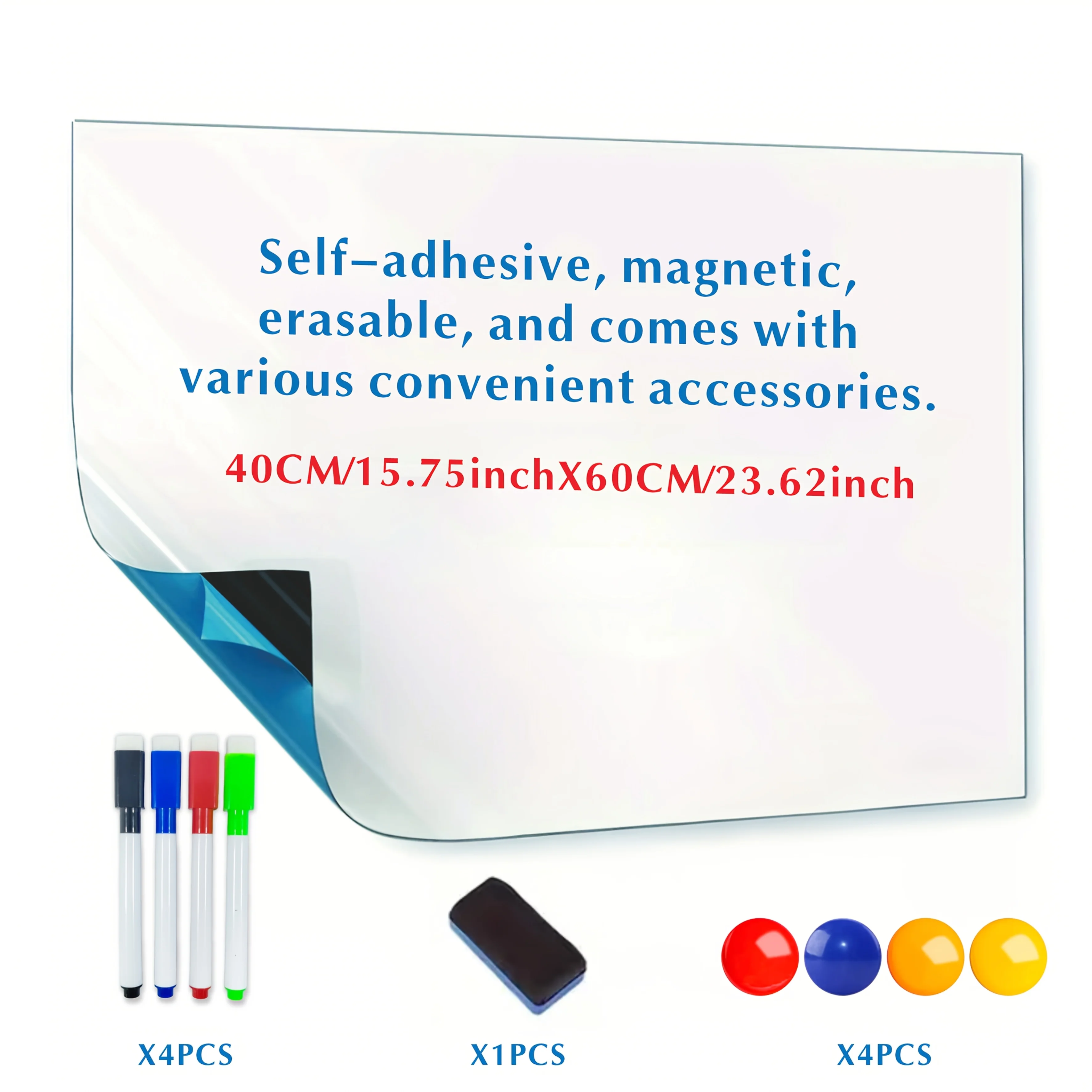 ملصق سبورة بيضاء مغناطيسي قابل للمسح، سبورة بيضاء جدارية ذاتية اللصق، مناسبة لموسم العودة إلى المدرسة، استخدام مكتب الفصول الدراسية #4