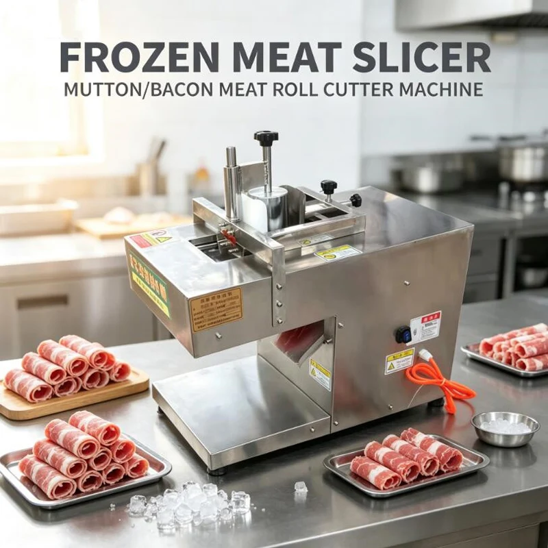 Frozen Meat Slicing Machine Mutton Rolls Meat Slicer For Sale