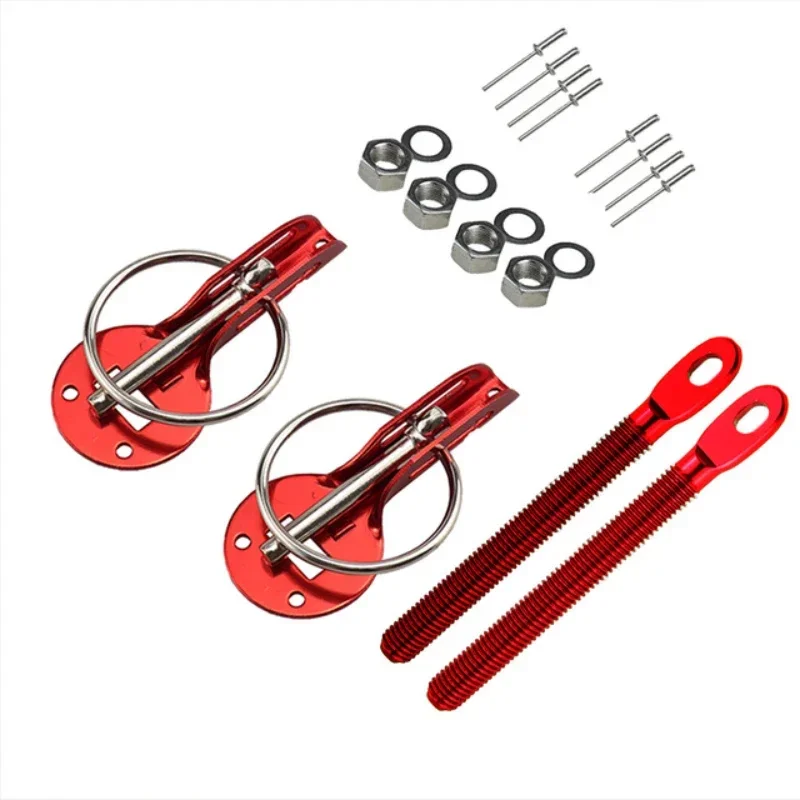 Racing Car Bonnet Lock Latch Kit Aluminum Universal Car Engine Hood Lock Latch Pins Set Automotive Accessories