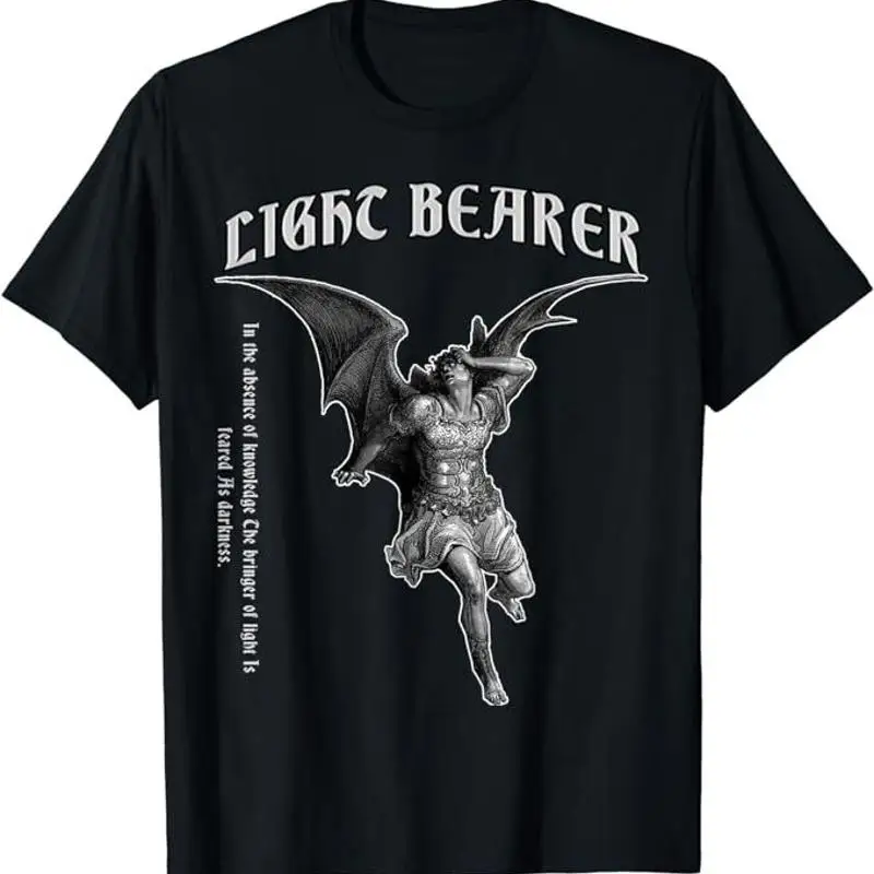 Lucifer Light Bearer Satanic Occult fallen Angel Grungy T Shirt Size S 5XL