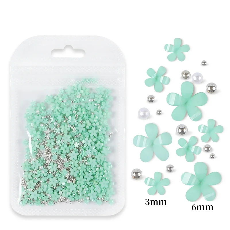 5g Acrylic Color Flowers Nail Art Glitter Rhinestone Bead Decor Manicure Ornaments