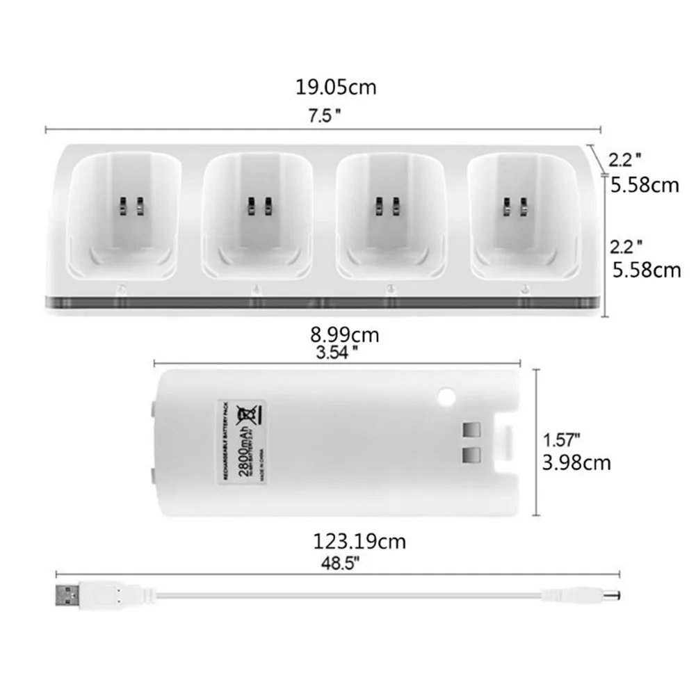 

Зарядное устройство с 4 портами USB для джойстиков игровой консоли WII