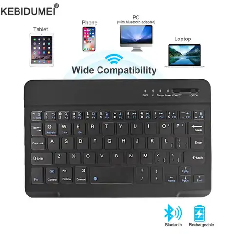 7/10 인치 블루투스 키보드 무선 키보드 블루투스 미니 영어 러시아어 키보드 ipad 전화 태블릿 충전식