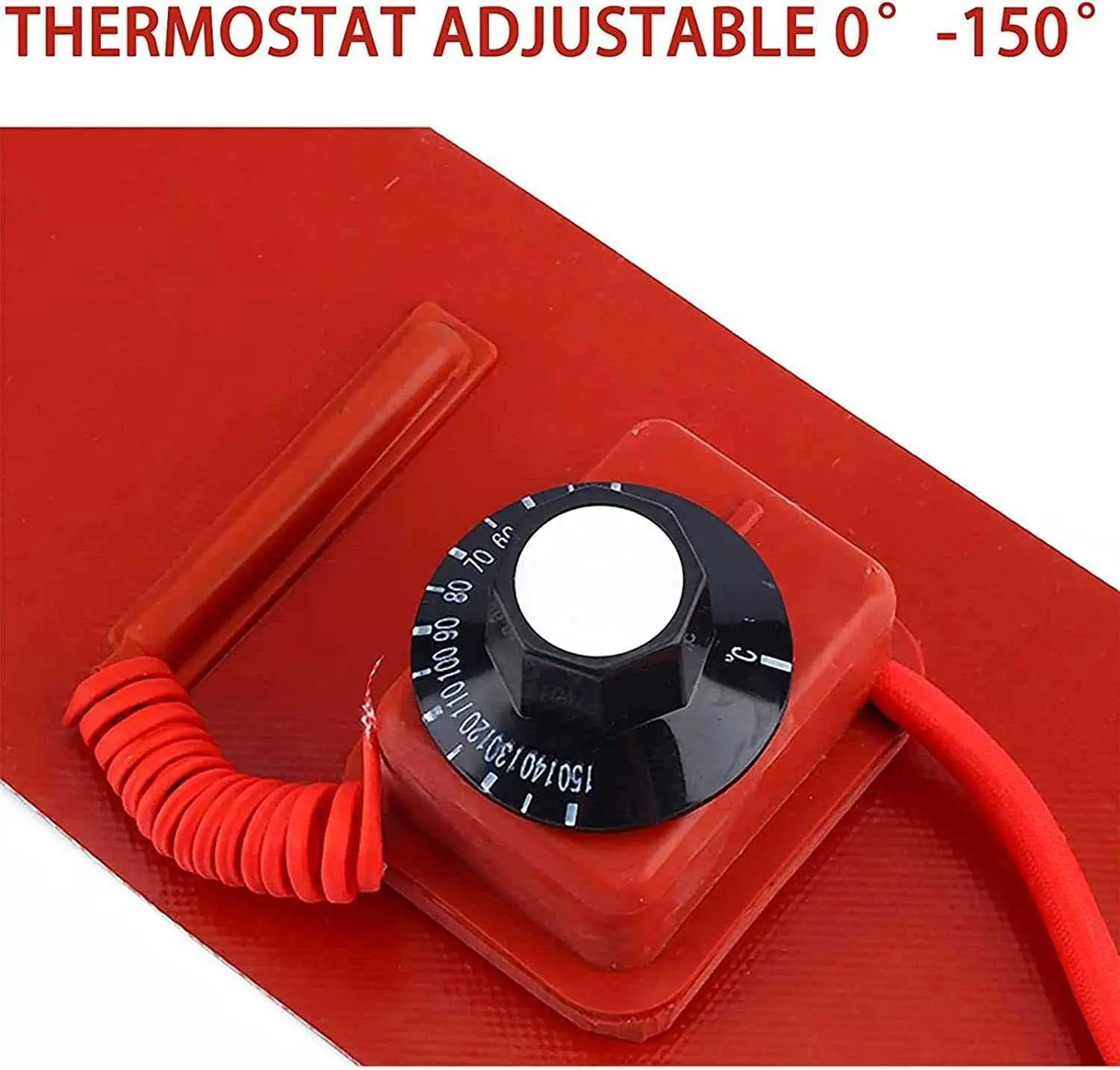 220V EU Plug Silicone Electric Heater Pads Heating Mat RKC Knob Mechanical Temperature Controller Thermostat KSD 30-150 Degrees