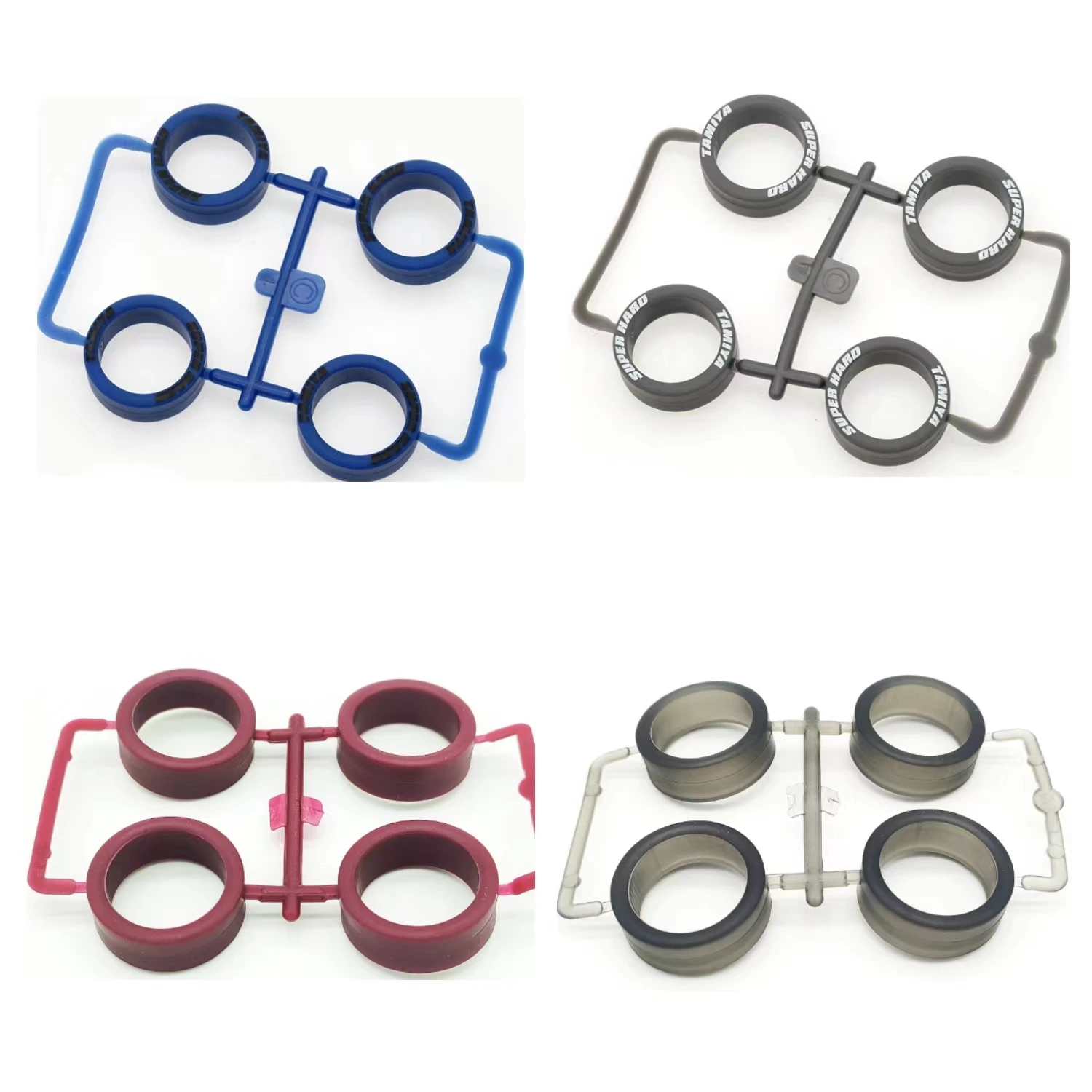 3 Sets Medium Diameter Super Hard Low Friction Tires Middle Size Rubber Tyre Spare Parts for 1/32 Tamiya Mini 4wd Car