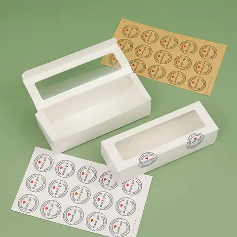 10/20/30/50 पीस क्राफ्ट पेपर पैकेजिंग बॉक्स पारदर्शी विंडो कैंडी बेकिंग केक बॉक्स शादी जन्मदिन पार्टी उपहार बॉक्स के लिए 6 best sales केक पैकेजिंग - №3