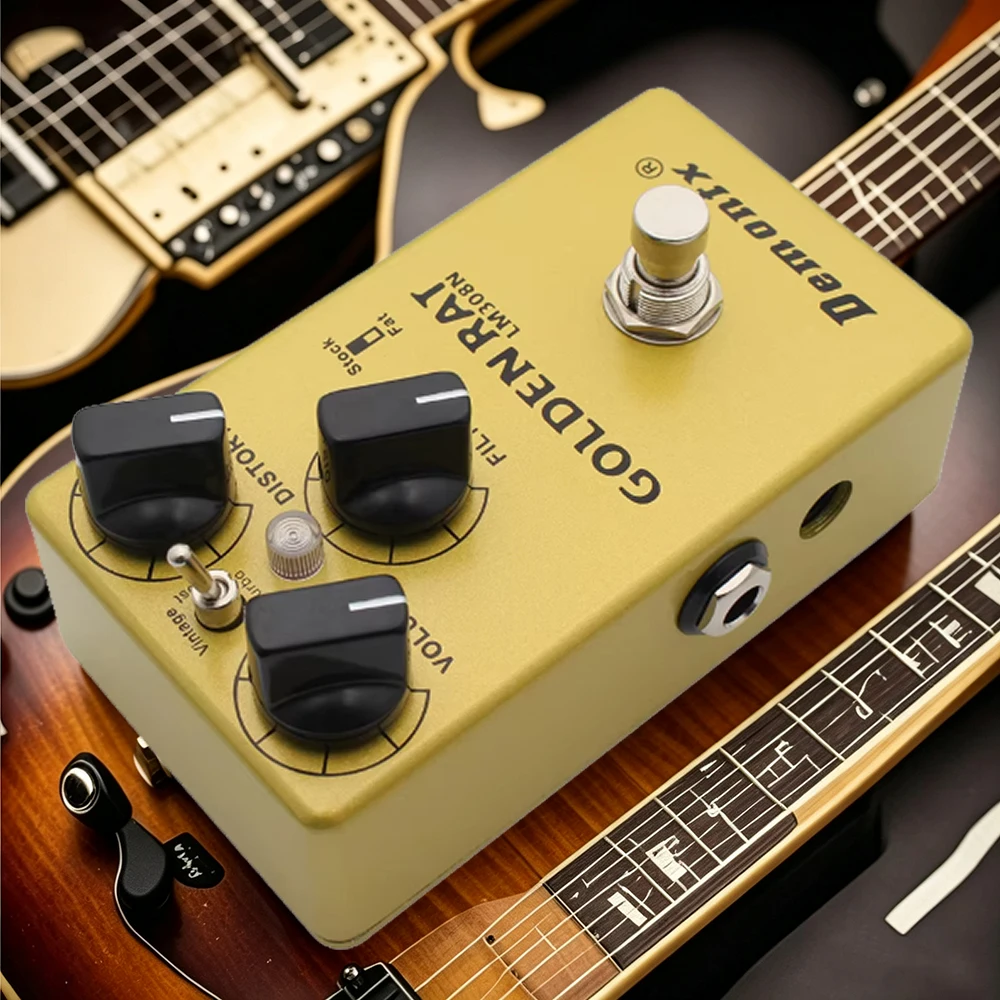 Demonfx GOLDEN RAT Guitar Effect Pedal, Fuzz Distortion Booster, True Bypass, High Quality