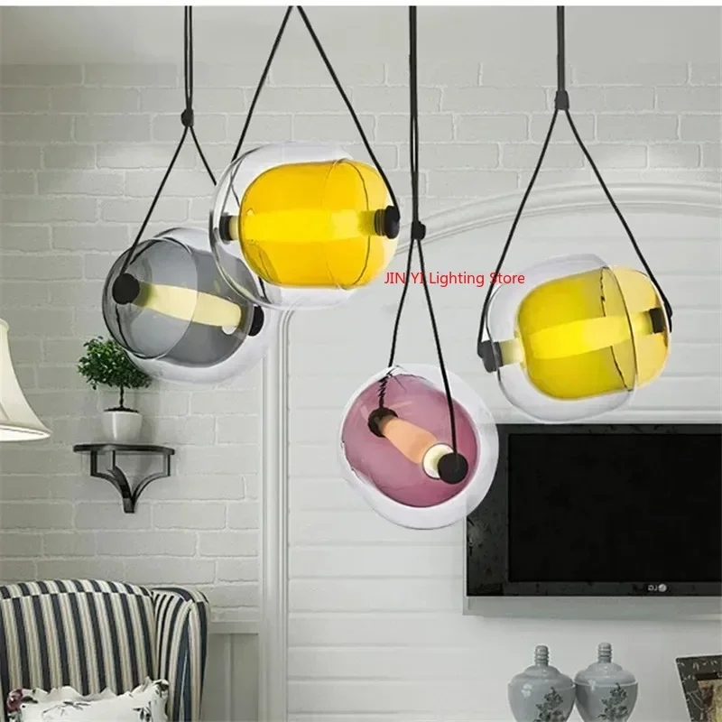 

Nordic Designer Private Room Decoration High-end Model Room Restaurant Creative Circular Bar Glass Chandelier