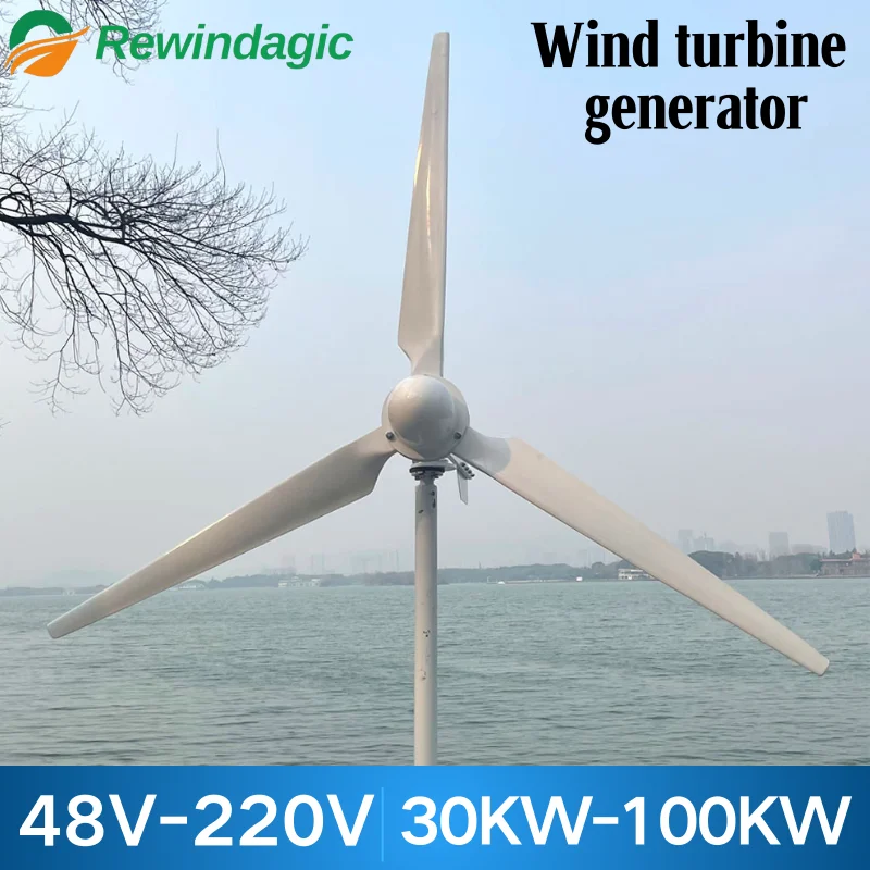 Residential Wind Turbine Wind Generator More Powerful 30KW 100KW 50KW Horizontal Wind Turbine 96V 220V Low Speed More Efficient