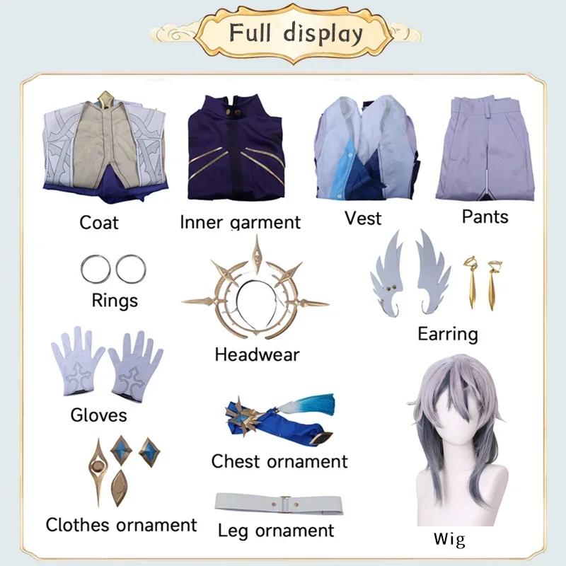 الأحد تأثيري حلي هونكاي ستار السكك الحديدية كرنفال موحدة شعر مستعار أنيمي هالوين ازياء الرجال Game @ 0Z *