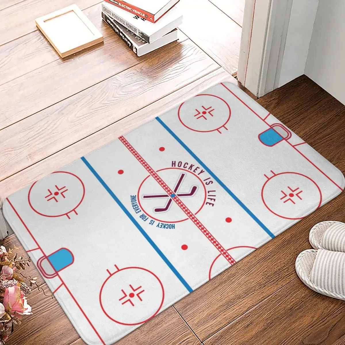 Hockey Is Life Rink Anti-slip Doormat Floor Mat Dust-proo Carpet Rug for Kitchen Entrance Home Bathroom Living room Footpad Mats