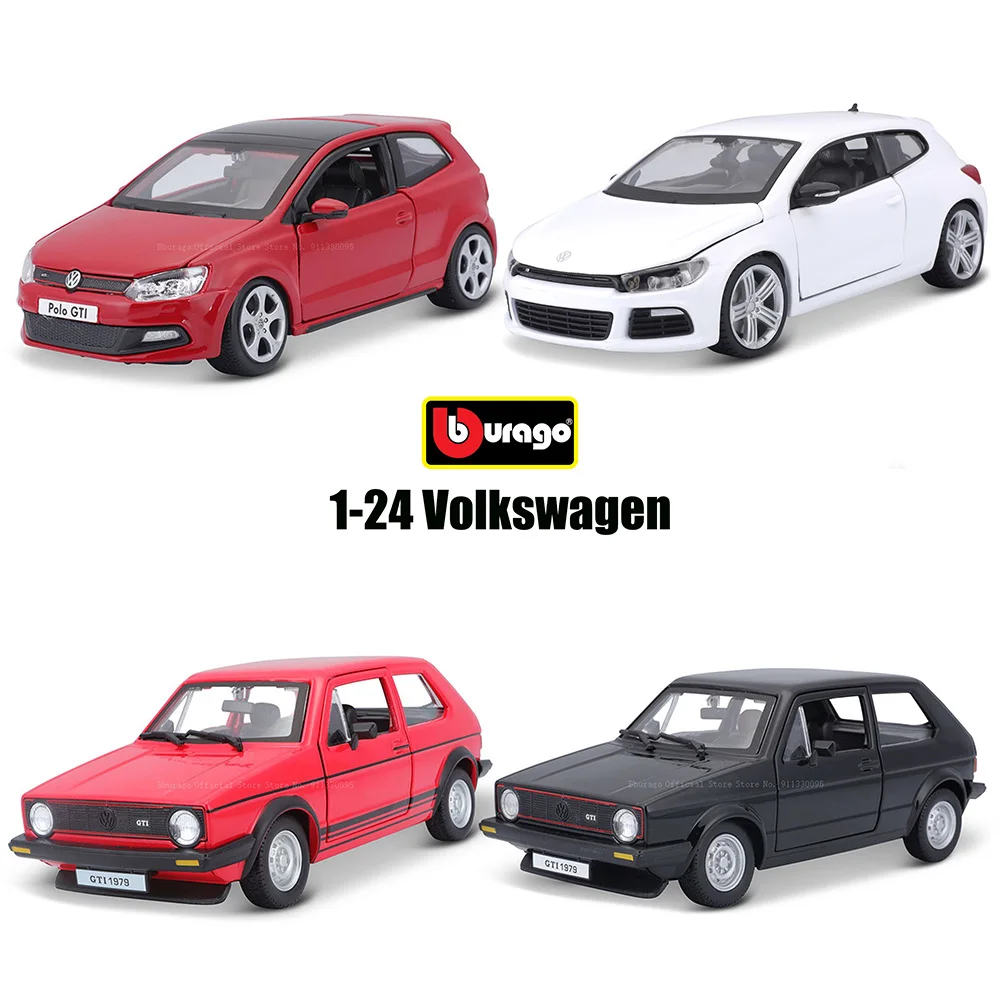 Bburago 1:24 Volkswagen Scirocco R POLO GTI MARK 5 Alloy Luxury Vehicle Diecast Car Model Toy Collection Gift Birthday Present