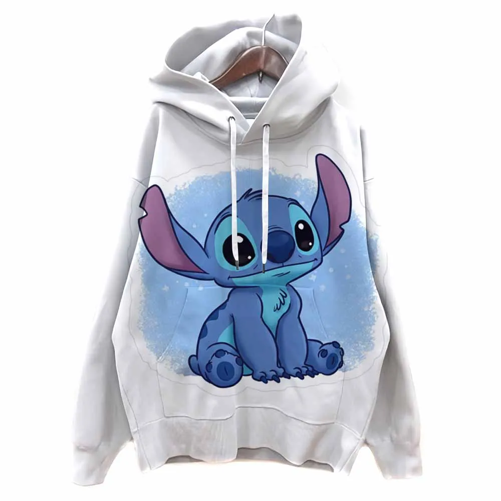 Sweat-shirt à manches longues pour femmes, imprimé Disney Stitch en 3D, Raglan décontracté, pull Y2k, hauts Harajuku, vêtements féminins