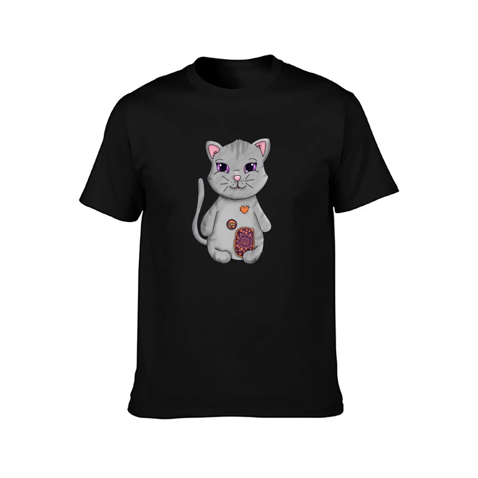 Little Tiger T-Shirt, Summer Casual Cotton Tee, Oversized Streetwear Tops, Vintage Graphic Print, Loose Fit Short Sleeve