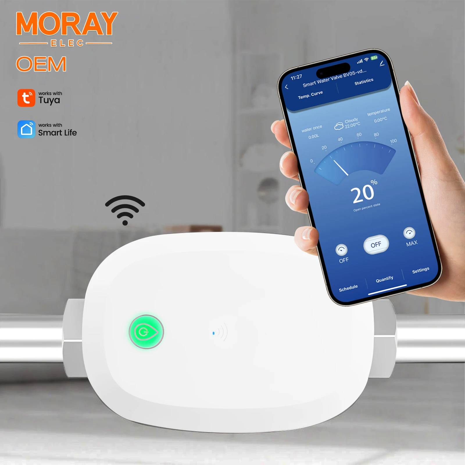 

Moray ME220W WiFi Valve Water Valve Smart Flow Control Automatic Irrigation Garden Smart Life Faucet Automation Controller