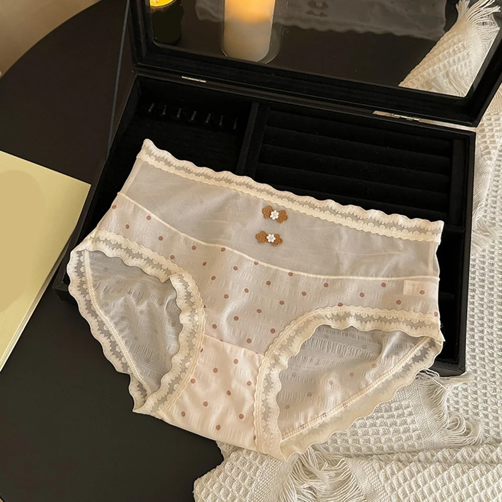 Cute Lace Underpant Breathable Cotton Panties Vacation Holiday Underwear Spring Summer Cotton Panties Breathable