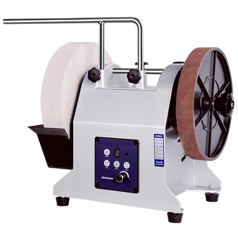 10 Inch Variable Speed Wet Sharpening System 90-300RPM Wet Bench Grinder Two Direction Water Cooled Wet/Dry Sharpening System