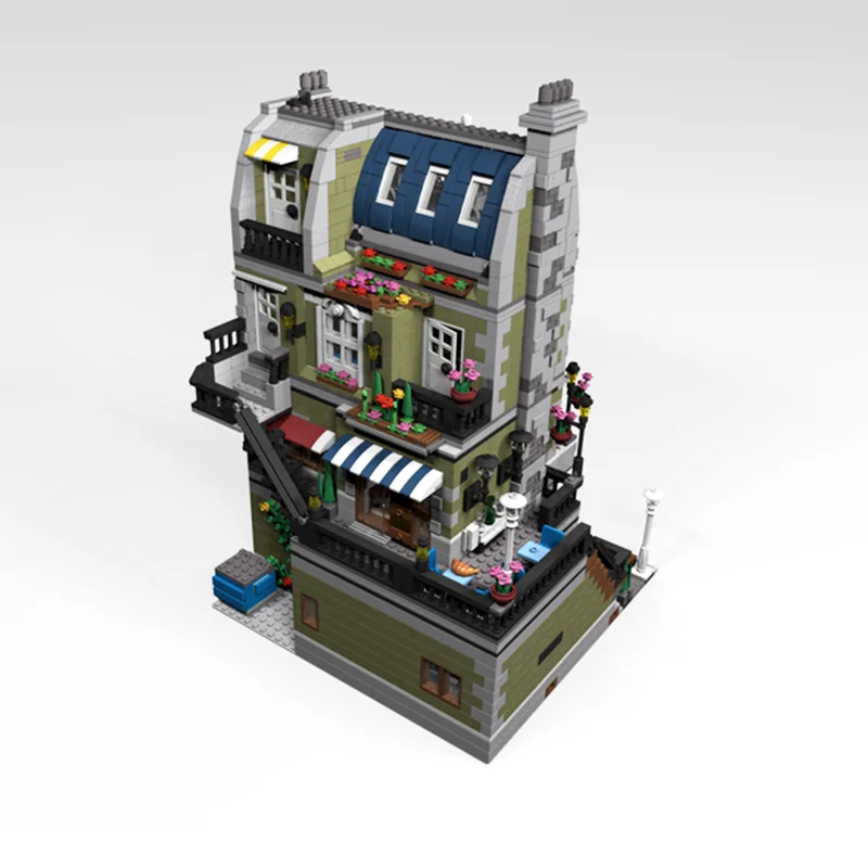 3797pcs MOC Parisian Restaurant Extended Modulared Model Building Blocks Architecture Toy Assemble DIY Christmas Gift Idea Brick