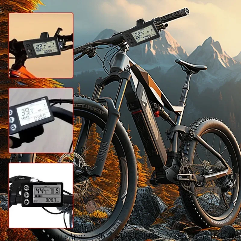 S866 LCD Display Speedometer Odometer 24V 36V 48V Electric Bike Control Panel Dashboard with Plug for Electric Scooter E-Bike
