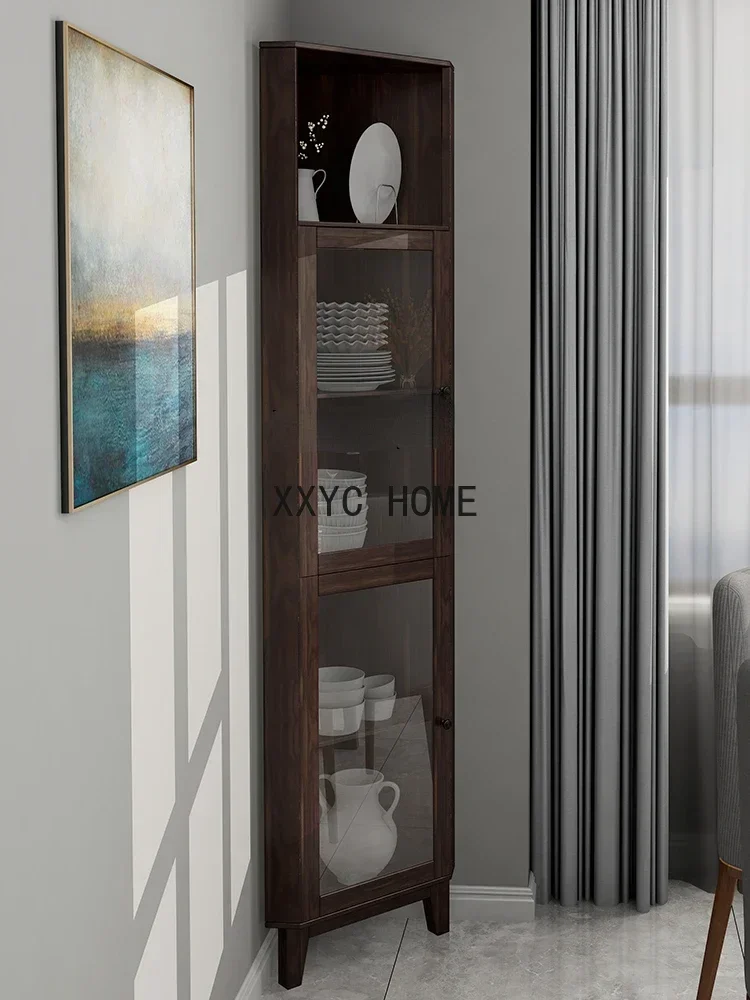 Modern Corner Cabinet Shelf Living Room Sideboard Cabinet Bedroom Storage Bookcase Simple Triangle Cabinet Multifunctional