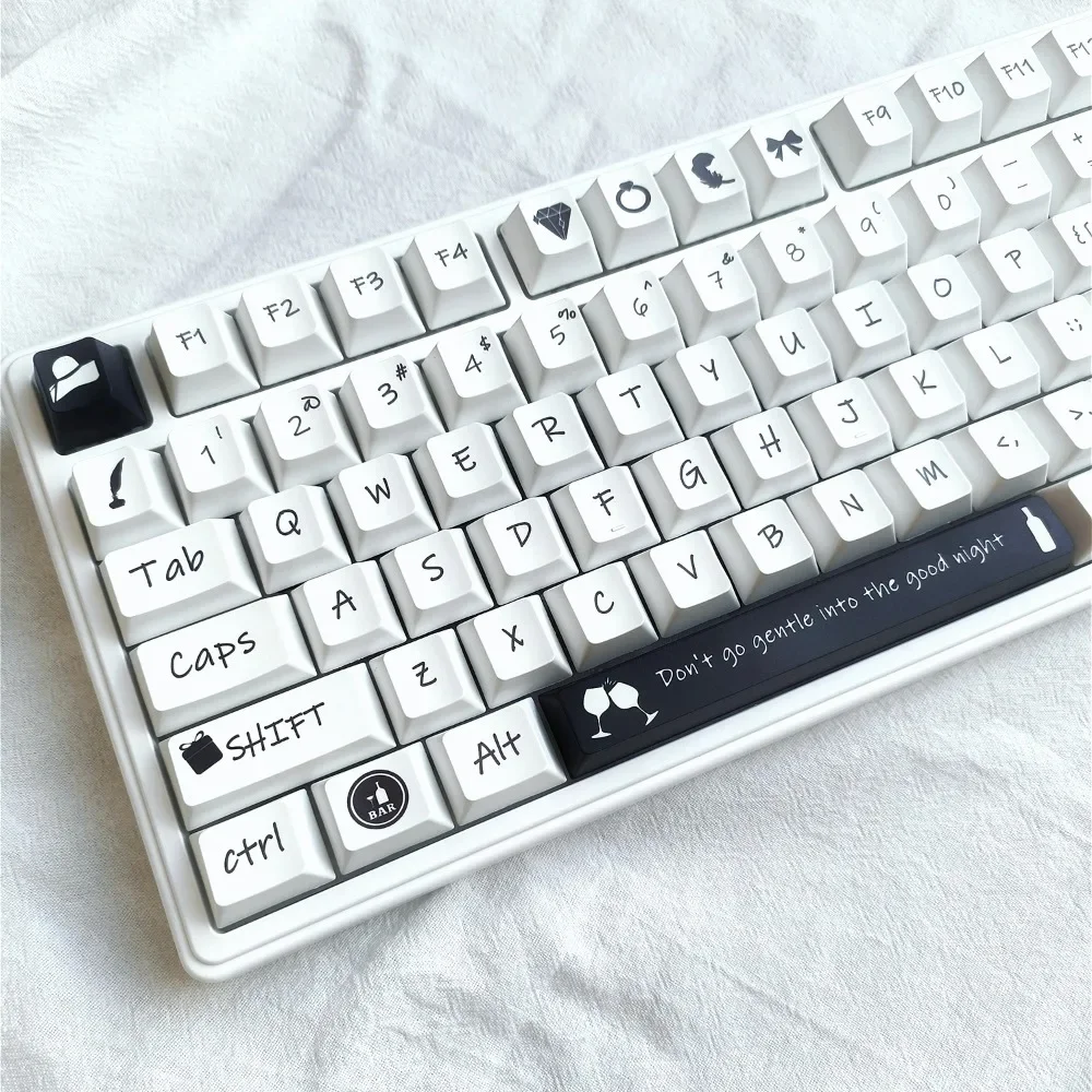 

Personalized Keycap 133 keys, Cherry PBT Spade Q theme for MX Switch 60/84/90/104/108 Mechanical Keyboard