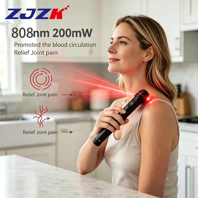 ZJZK LLLT Laser Pen Low Level Laser Therapy Device 808nm 200mW Rechargeable for Chronic Pain Arthritis Sciatica Sports Injuries