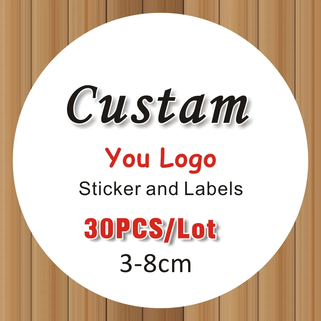 Custom Logo Stickers for Weddings, Personalized Stickers with Adhesive, Suitable for Birthdays and Guests, 2.5-8cm, 100PCs