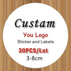 Custom Logo Stickers for Weddings, Personalized Stickers with Adhesive, Suitable for Birthdays and Guests, 2.5-8cm, 100PCs