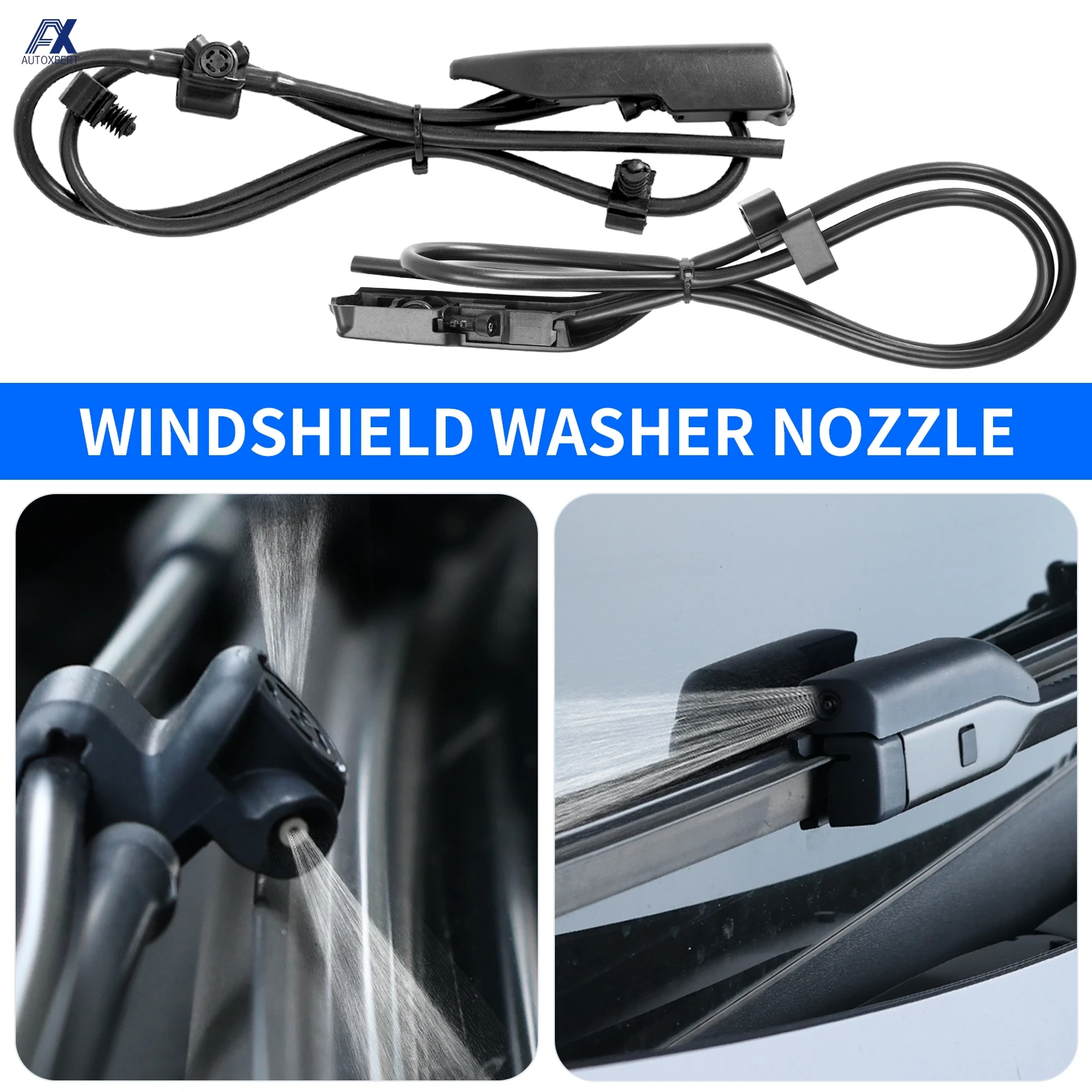 2Pcs/Set Front Windscreen Washer Jet Nozzle Spray Water Hose Upgrade or Replace Part For Tesla Model Y 3 2017-2026 1628230-02-A