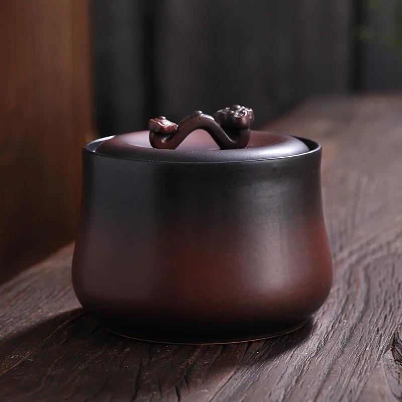 

Classical Tea Pot Ceramic Sealed Candy Snack Home Ruyi Hand Coffee Bean Storage Box Moisture-proof Portable Decoration