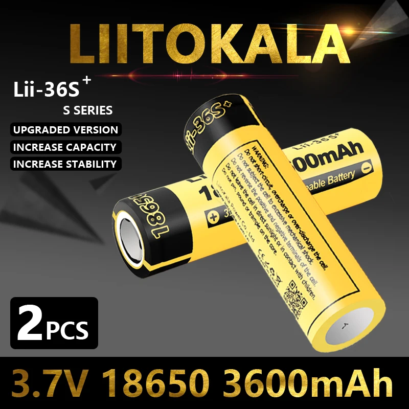 2 pièces LiitoKala Lii-36S 3.7V 18650 3600mAh batterie Rechargeable au Lithium 20A décharge outils électriques lampe de poche batterie