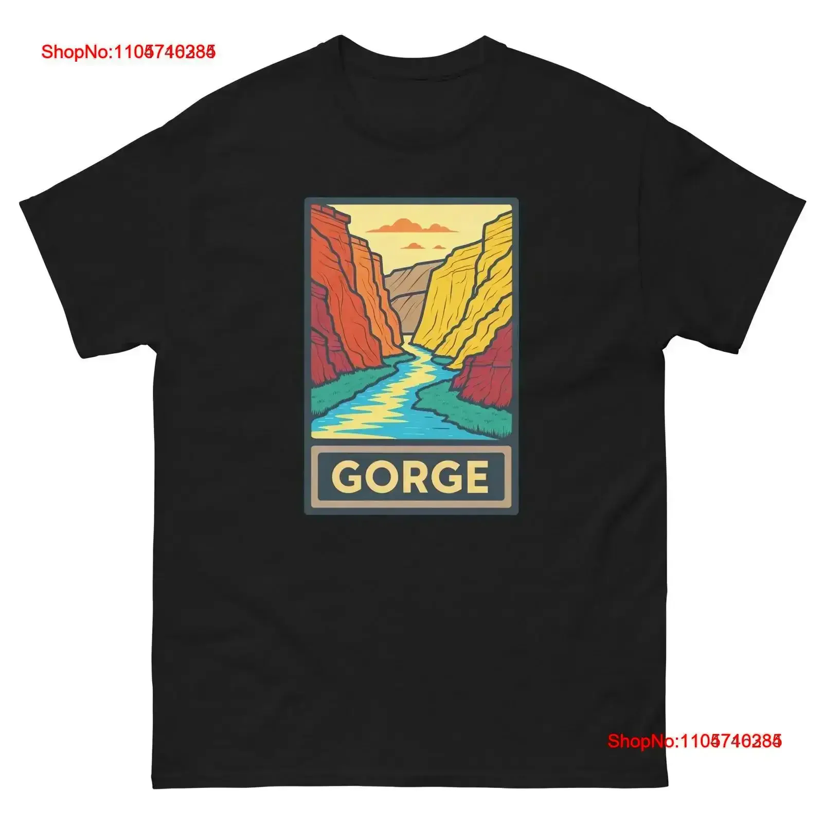 Gorge Geographical Landscape Location Scenery T Shirt vintage Washed Slightly Stylish Comfortable streetwear Stretched vintage