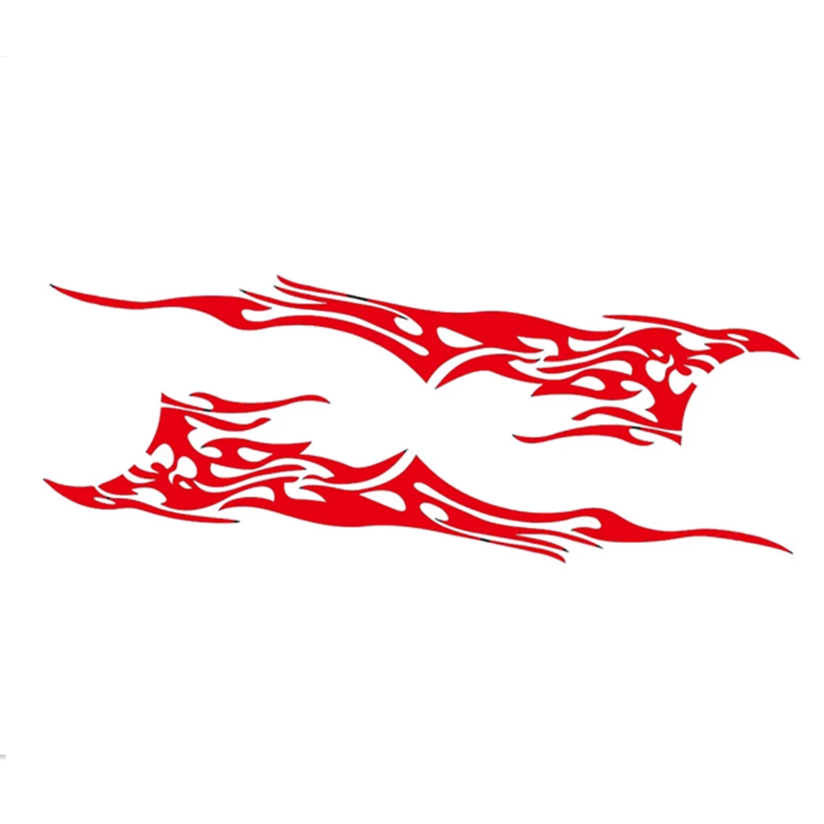 A Pair 280x42cm Red Fire Flame Car Sticker For Truck Boat Both Side Body Decal