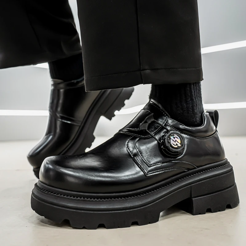 

Men Trendy Footwear Men's Handmade Loafers Fashion Casual Shoes Slip-On Thick Sole Leather Lace-Up Comfortable Walking Shoes