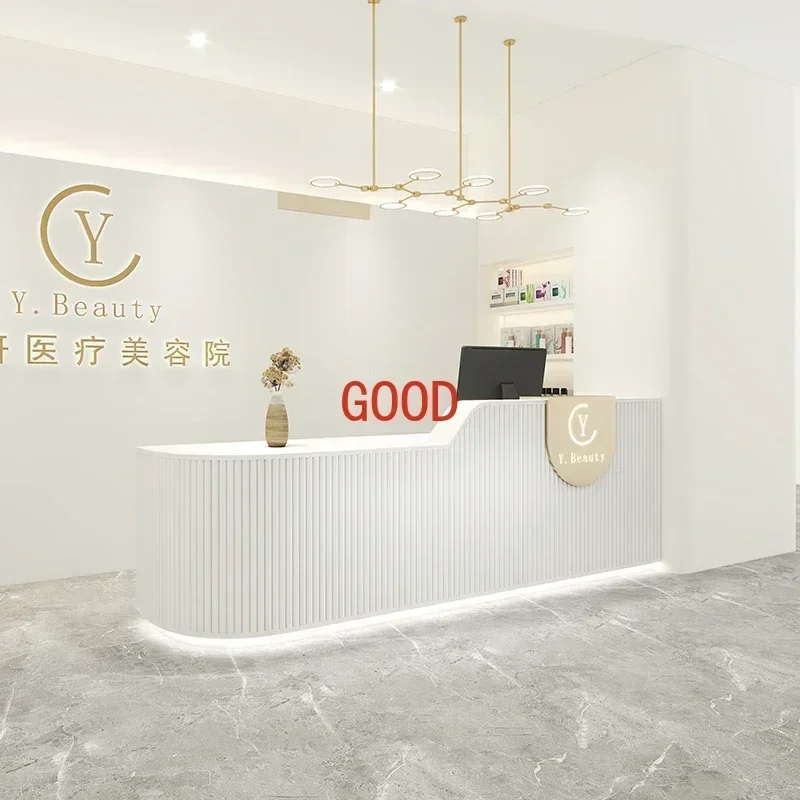 Reception Business Modern Furniture Aesthetic Help Desk Salon Supermarket Counter Table Spa Front Bancone Reception Reseption