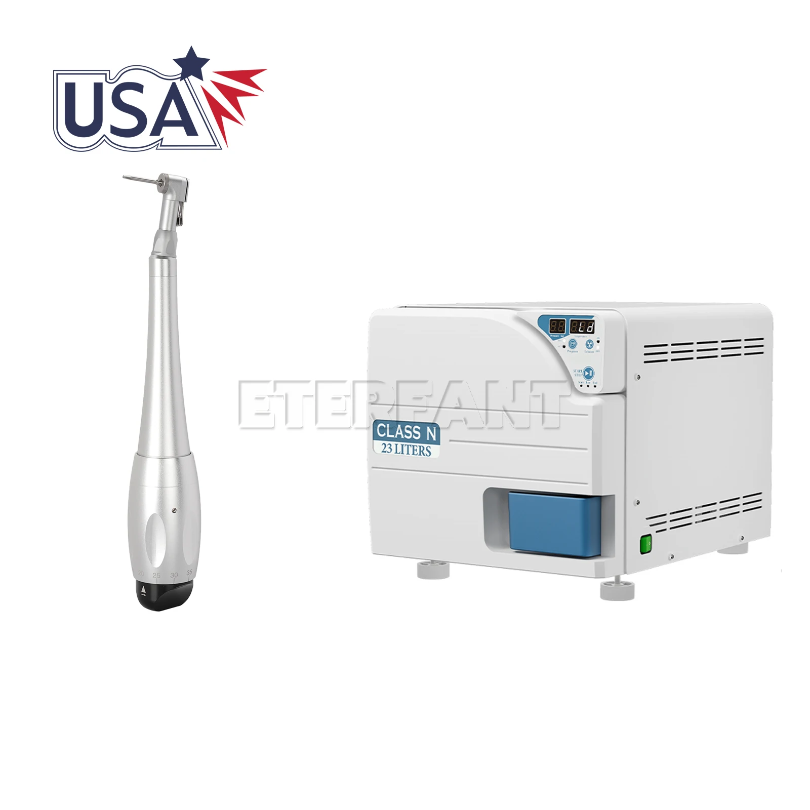 

Dental 23L ClassN Autoclave Steam Sterilizer w/Drying Function/Torque Wrench Universal Implant Kit Wrench Contra Angle+16 Driver