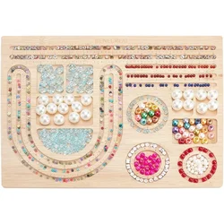 1 pc Bamboo Bead Board Bead Design Board Bead Making Supplies Beading Trays Mats 15.3x11.4 Inch for Bracelet Necklaces Jewelry