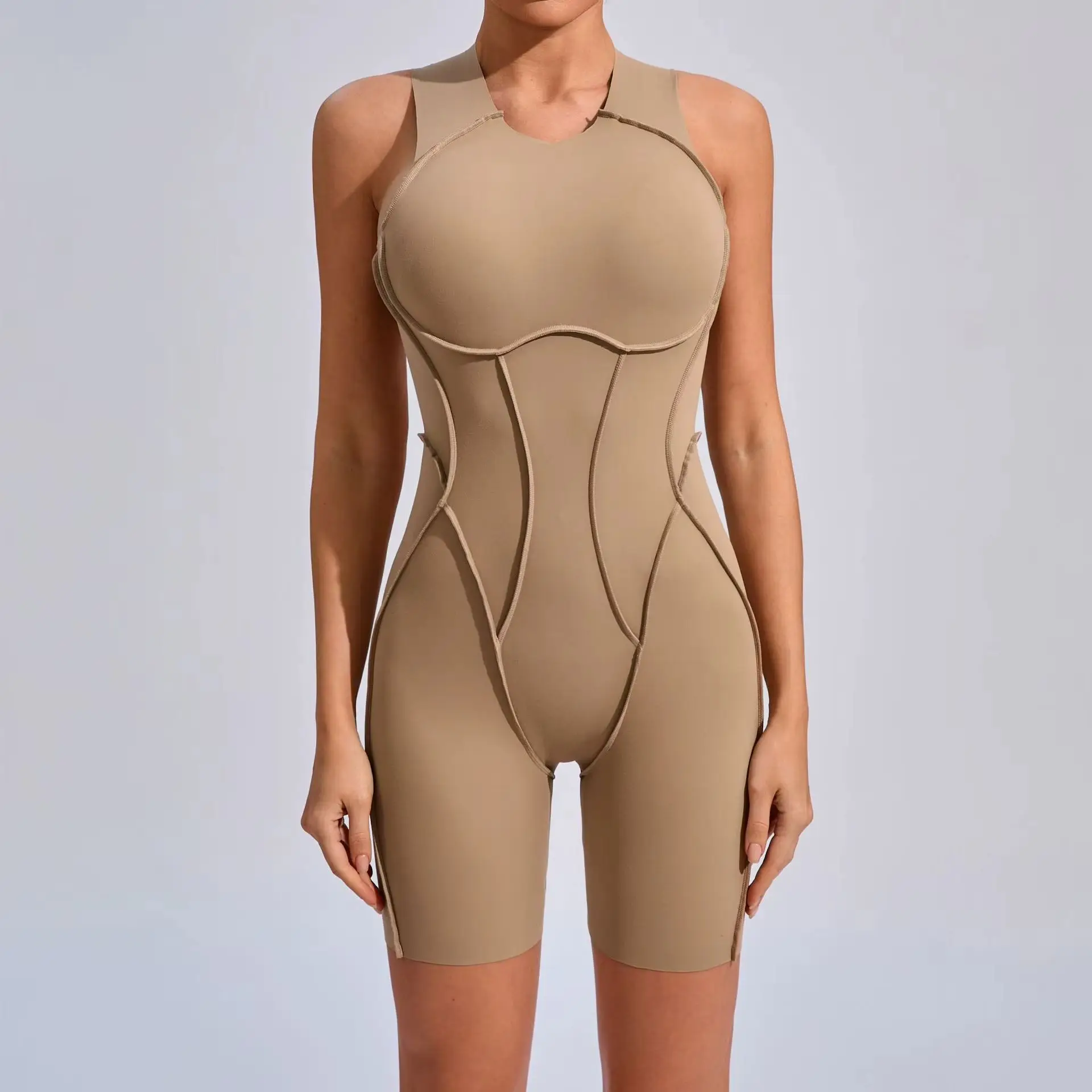 

Спортивный комбинезон для женщин, фитнес-комбинезон, спортивный костюм, одежда для тренировок, спортивный костюм для йоги без рукавов, комплект для спортзала.