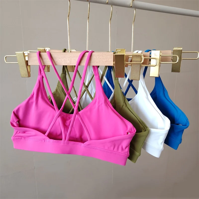 Sujetador deportivo de Color sólido, ropa interior deportiva para gimnasio, moda suave y transpirable, sujetador de Yoga para chica, ejercicio para correr, ropa interior Sexy para mujer