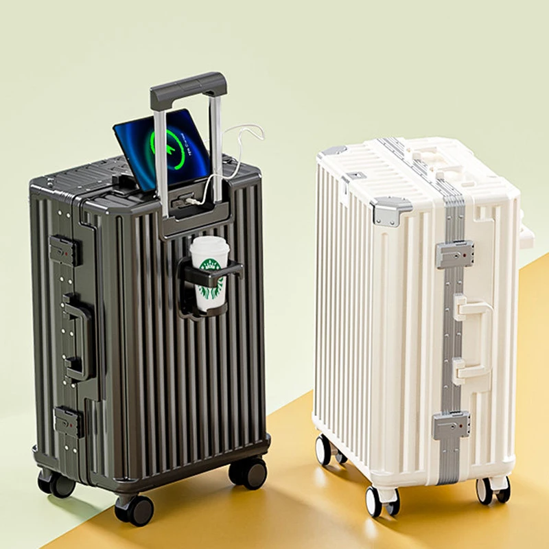 

2026 New Suitcase 20/24/28-inch Large Capacity Luggage Case Lockable Carry-On Suitcase Leather
