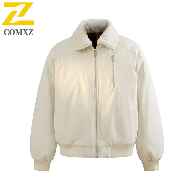 

Мужское утепленное зимнее пальто с воротником из искусственного меха, стильная рубашка с лацканами, хлопковая подкладка, теплая сверхпрочная уличная парка для холодной погоды