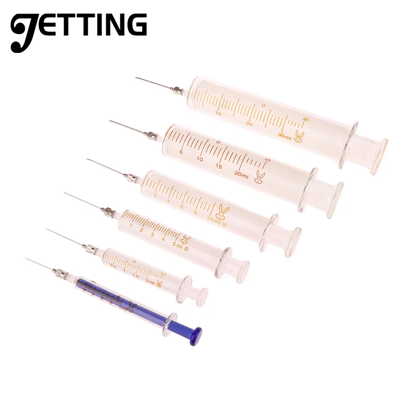 1/2/5/10/20/30ML Flux Metal Needle Transparent Glass Syringe For Mobile Phone Repair Mounting Oil Soldering Flux Syringe Tool