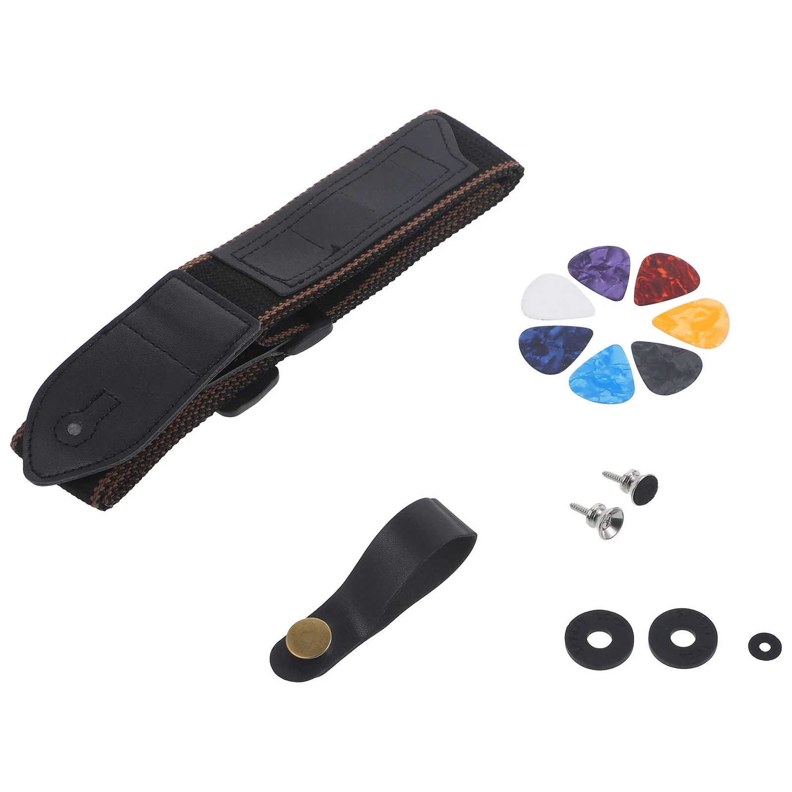 

1Set Guitar Strap Set Sturdy Lightweight Easy Carry Retro Bohemian Style Guitar Strap for Electric Acoustic Bass Classical