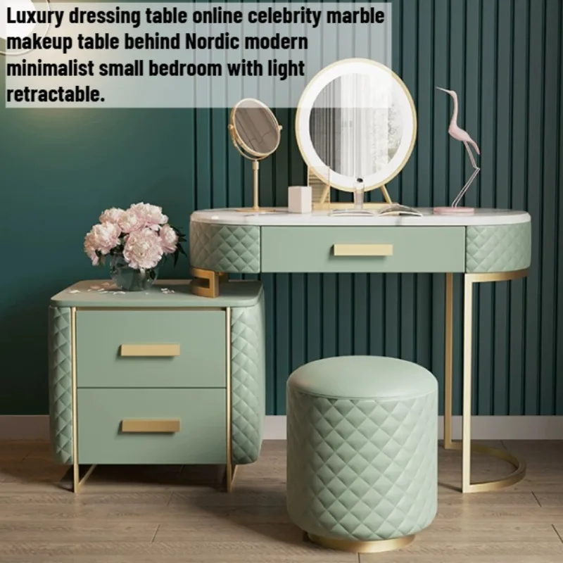 Italian Elegant Dressing Table Luxury Mirror Hotel Storage Dressing Table Corner Chair Tocador De Maquillaje Home Furniture