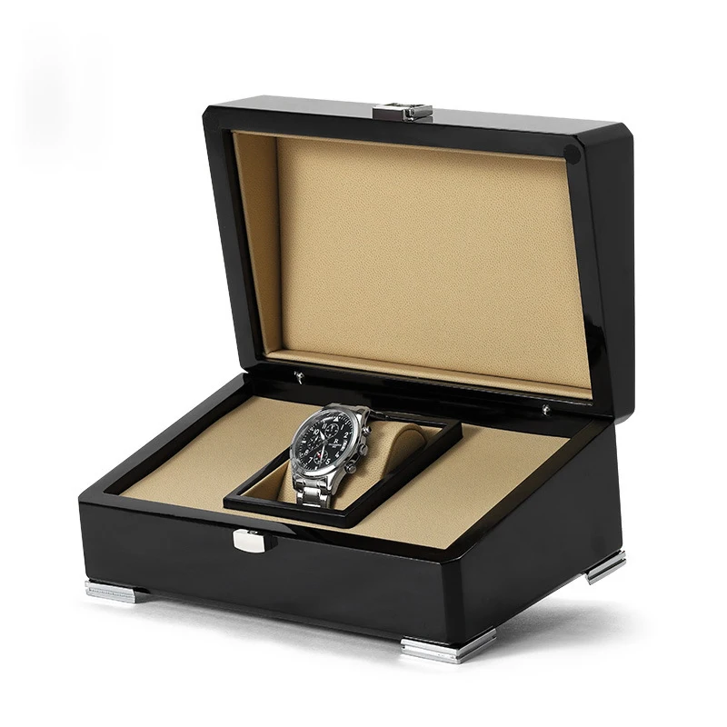 

Fashion Highend Solid Wood Watch Box Tourbillon Mechanical Automatic Watch Custom Logo Gift Packaging Display Storage Watch Case