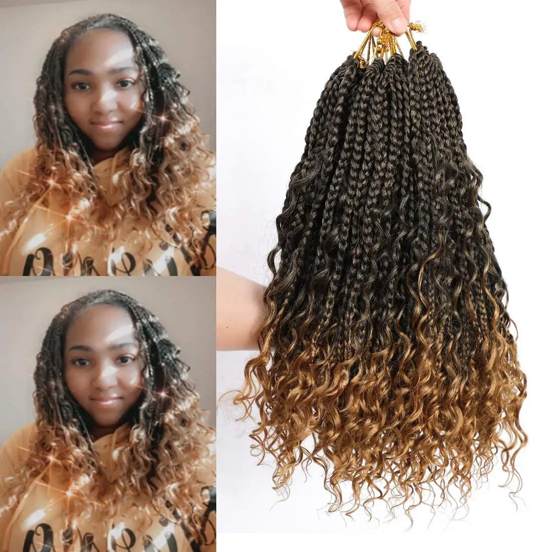 Crochet Box Braids 12 14 16 18 Inch Boho Box Braids Crochet Braids Hair Synthetic Braiding Hair Goddess Box Braids Crochet Hair