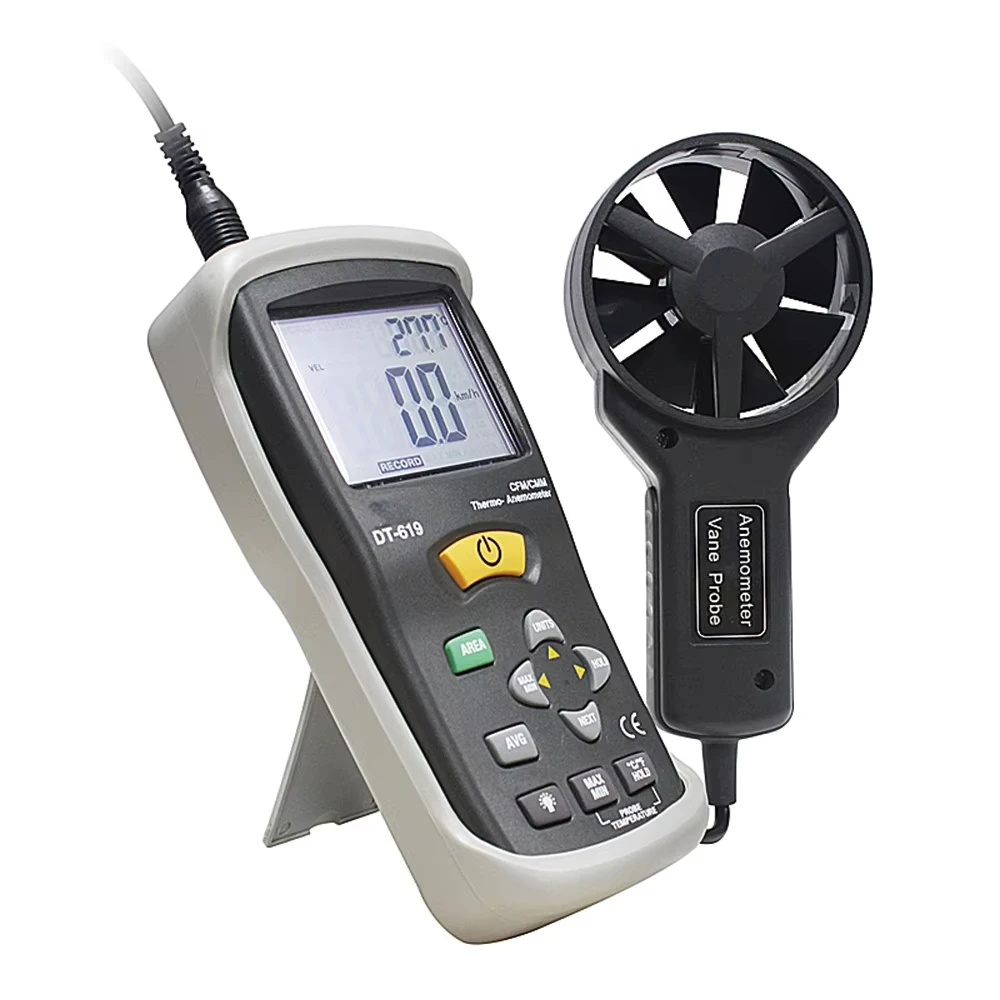 DT-619 Marine Anemometer Air Velocity Meter With Temperaureture Air flow Meter