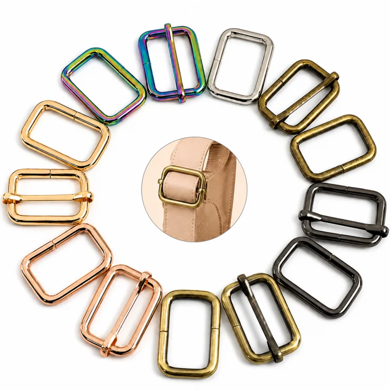 50/100Pcs 20-50mm Tri Glide Slider Clasp Metal Bag Ring Buckle for Bags Strap Keychain Carabiner DIY Sewing Hardware Accessoies