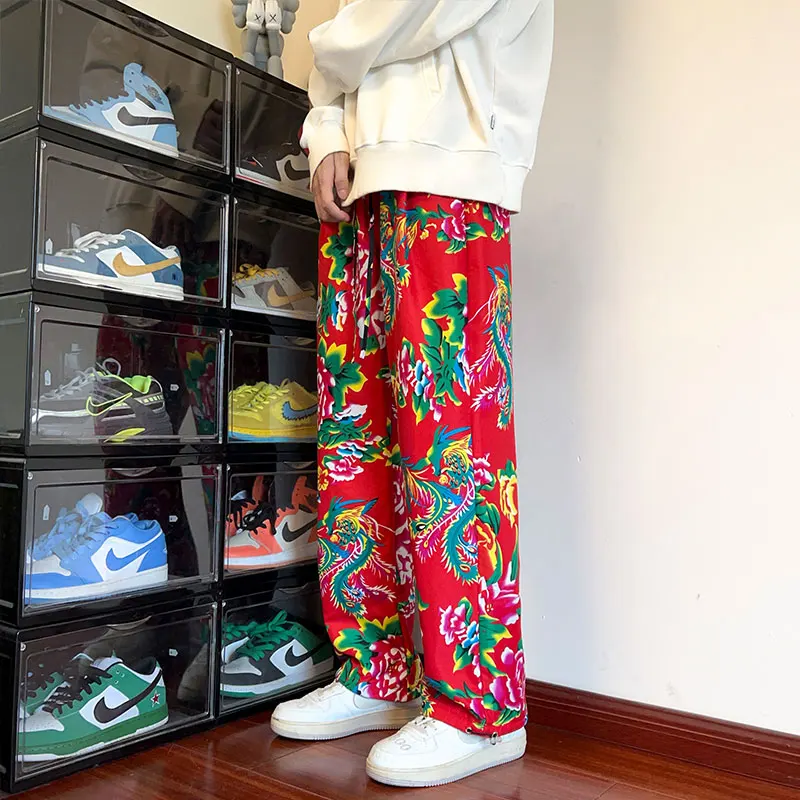 Northeast big flower cotton pants, Chinese style characteristics of big peony pants, all the family thickened warm cotton pants