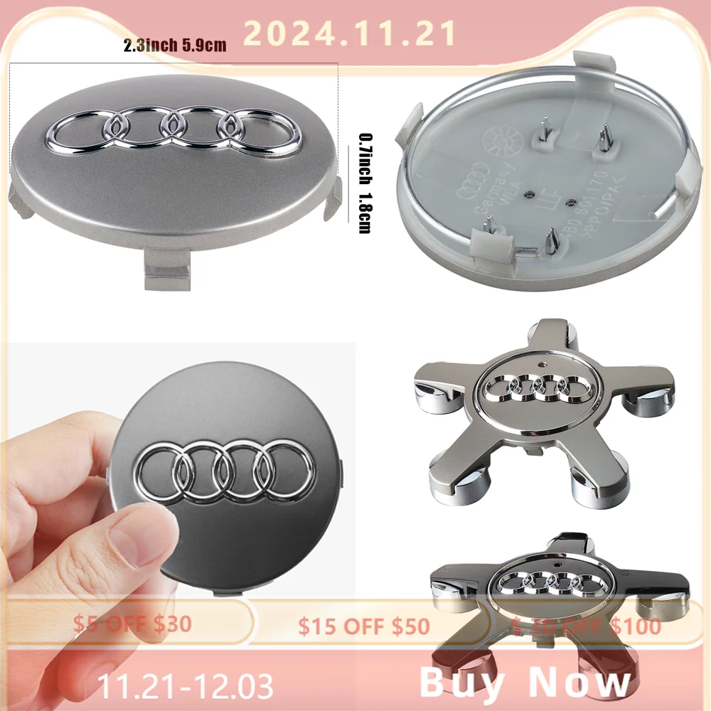 Car Original Hub Cover Wheel Center Hub Cap Accessories For Audi Sline RS6 TT A1 A2 A3 A4 A5 A6 A7 A8 Q1 Q2 Q3 Q4 Q5 Q6 Q7 Q8 B9